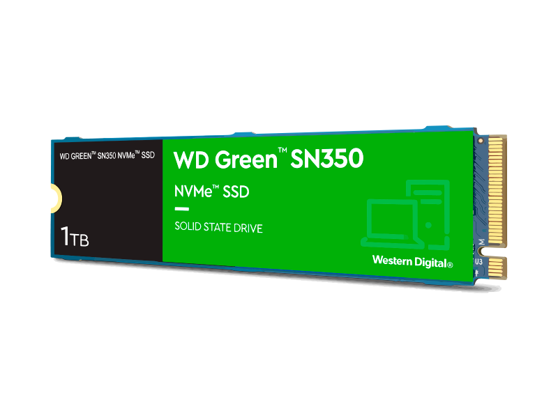 DISCO SOLIDO WESTERN DIGITAL 1TB SN350 WD_GREEN NVME M.2 2288 PCIE